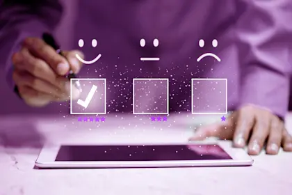 Digital composite of man using a tablet