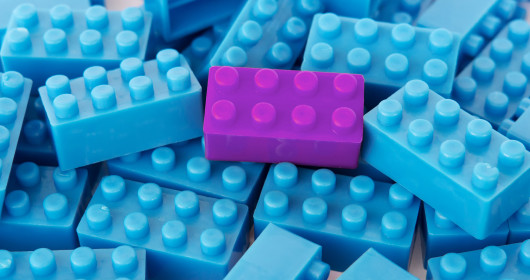 Blue and purple lego blocks