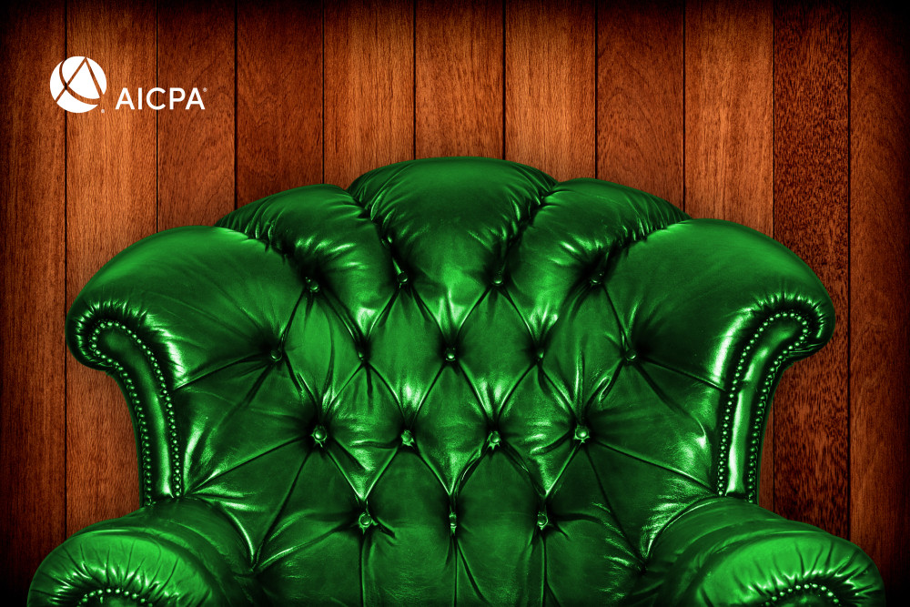 stuffed leather green chair