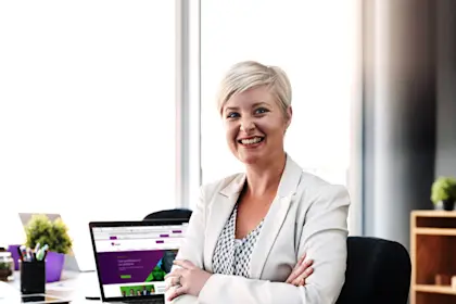 Portrait of a young businesswoman working in an office