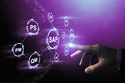 holographic image of Business management software (SAP)