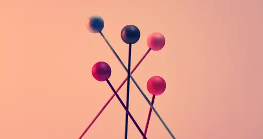 Abstract photo of sticks with spheres on the end