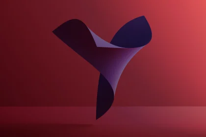 Abstract shape over red background