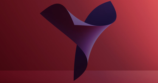 Abstract shape over red background