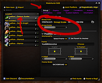 WeakAuras Group Scale