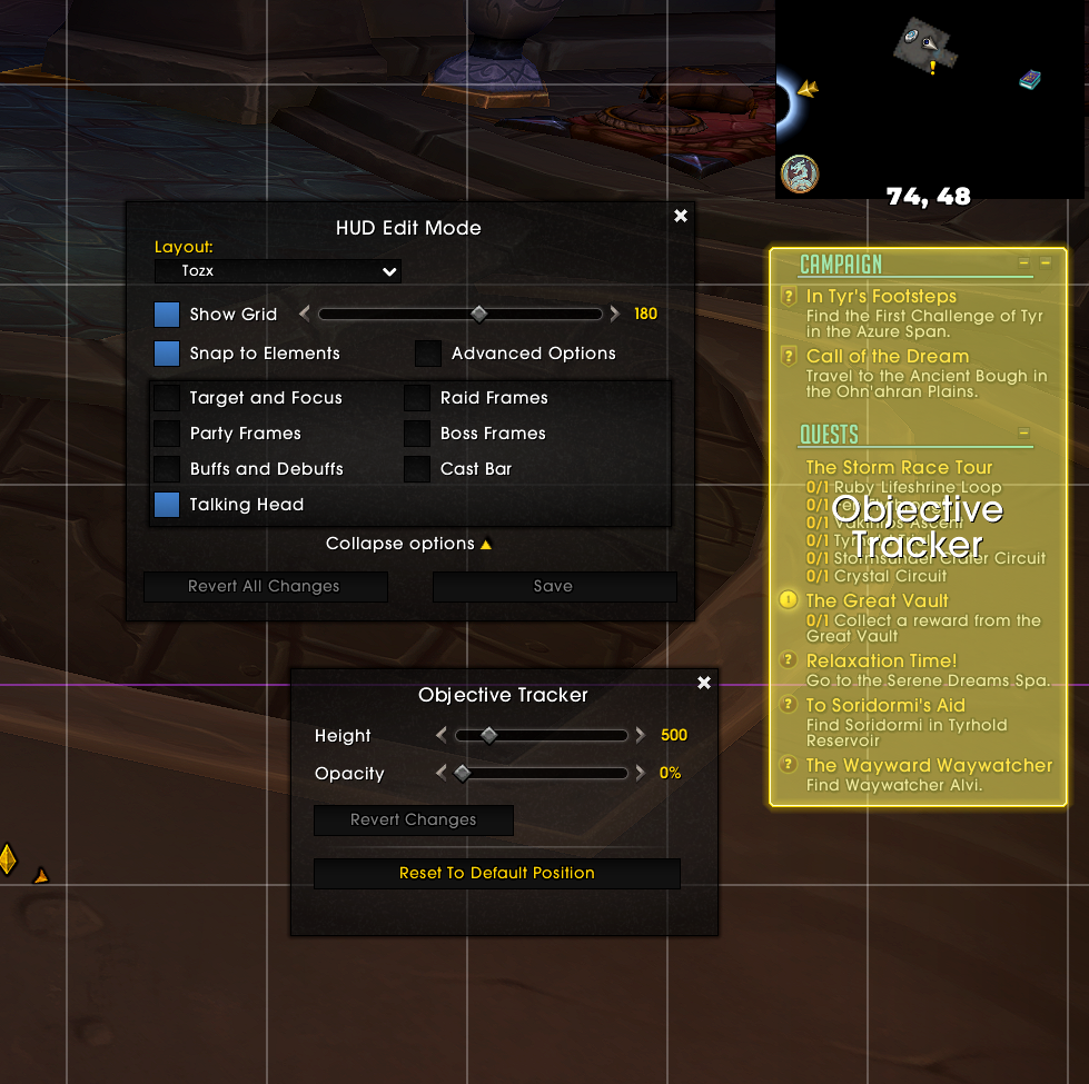 Edit Mode Objective Tracker