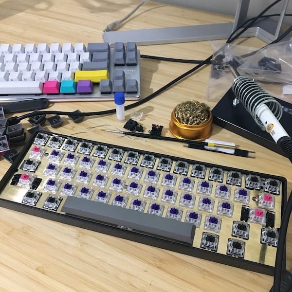 soldering the switches in