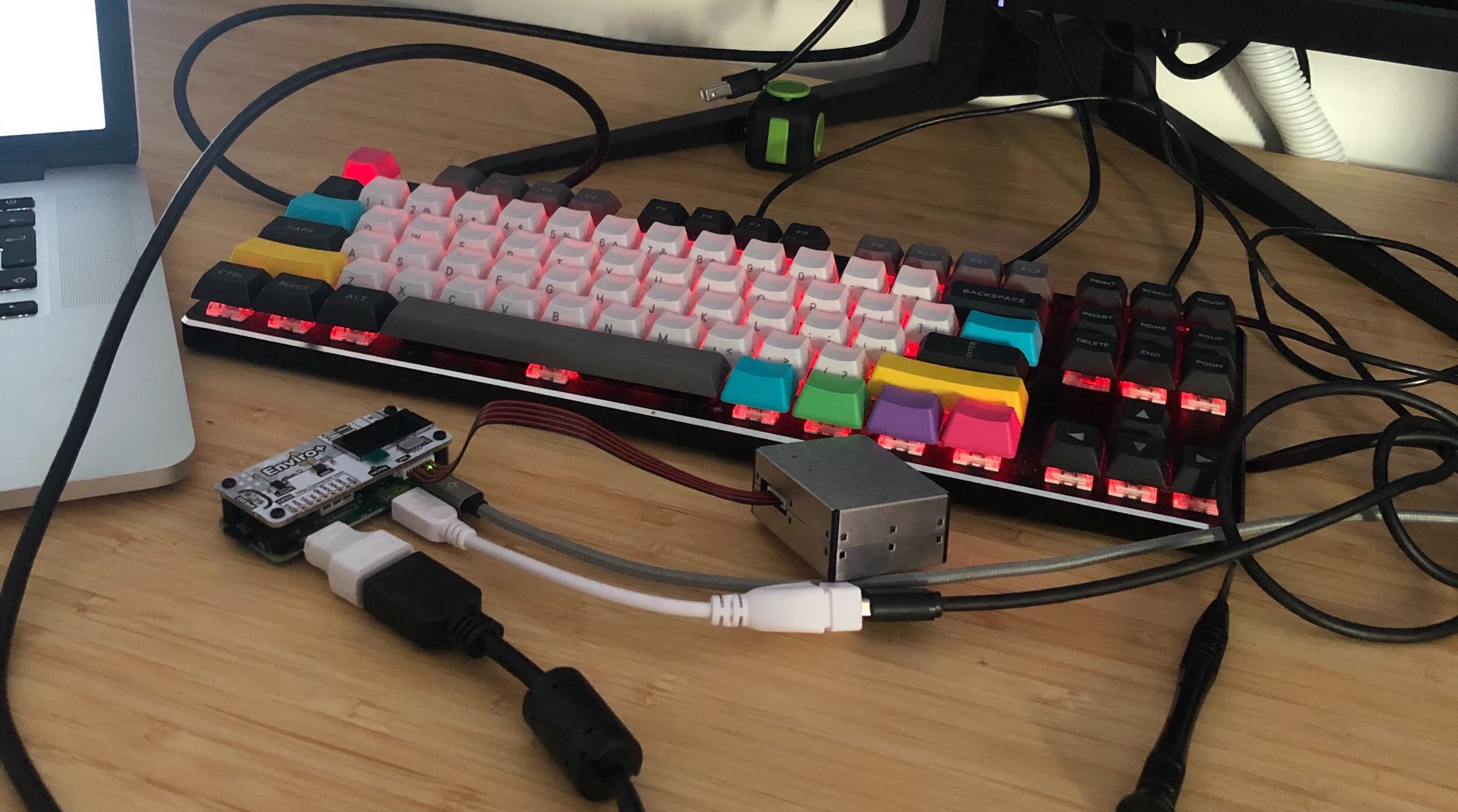 Raspberry Pi with some environmental sensors attached