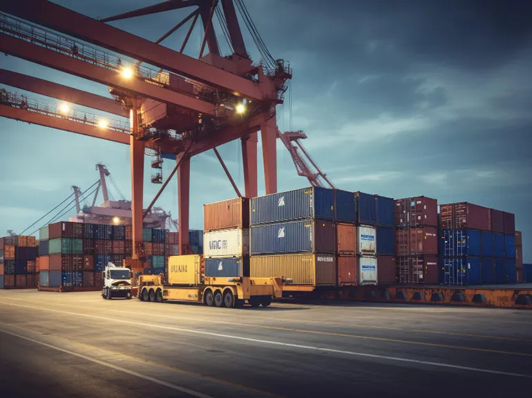 Logistik und Transport von Containerschiffen
