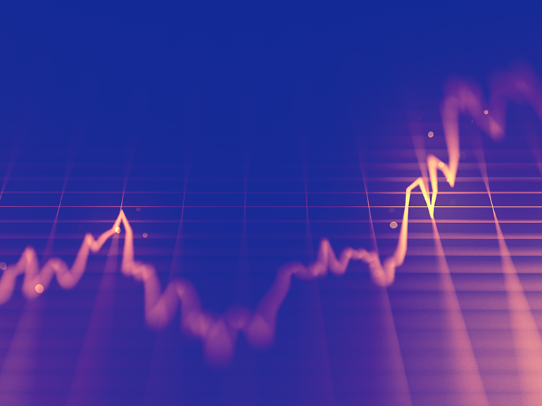 An illustration of rising stock charts
