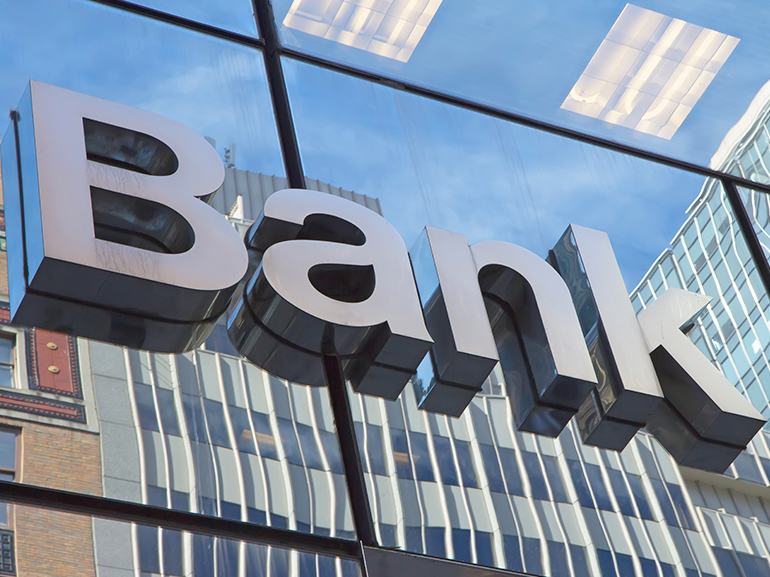 An Image of a Building with a Bank Sign Engraved On It