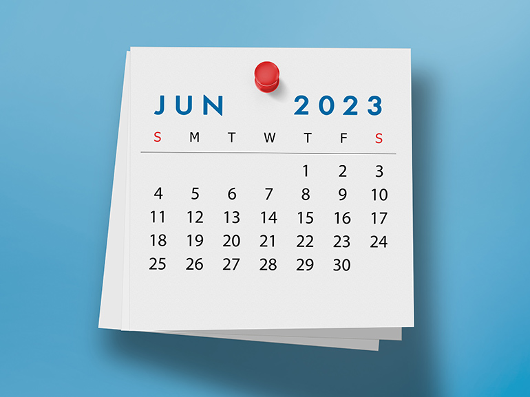 An image of June 2023's calendar 