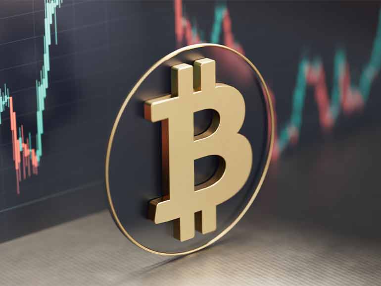An illustration of Bitcoin prices