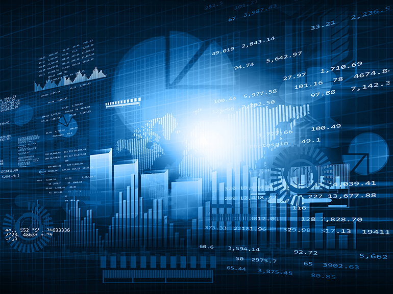 Una ilustración de datos económicos y gráficos
