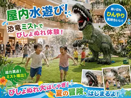 ティラノサウルスの口からミスト！？恐竜ミストヒンヤリ体験！（アリオ北砂・体験・アクティビティ）