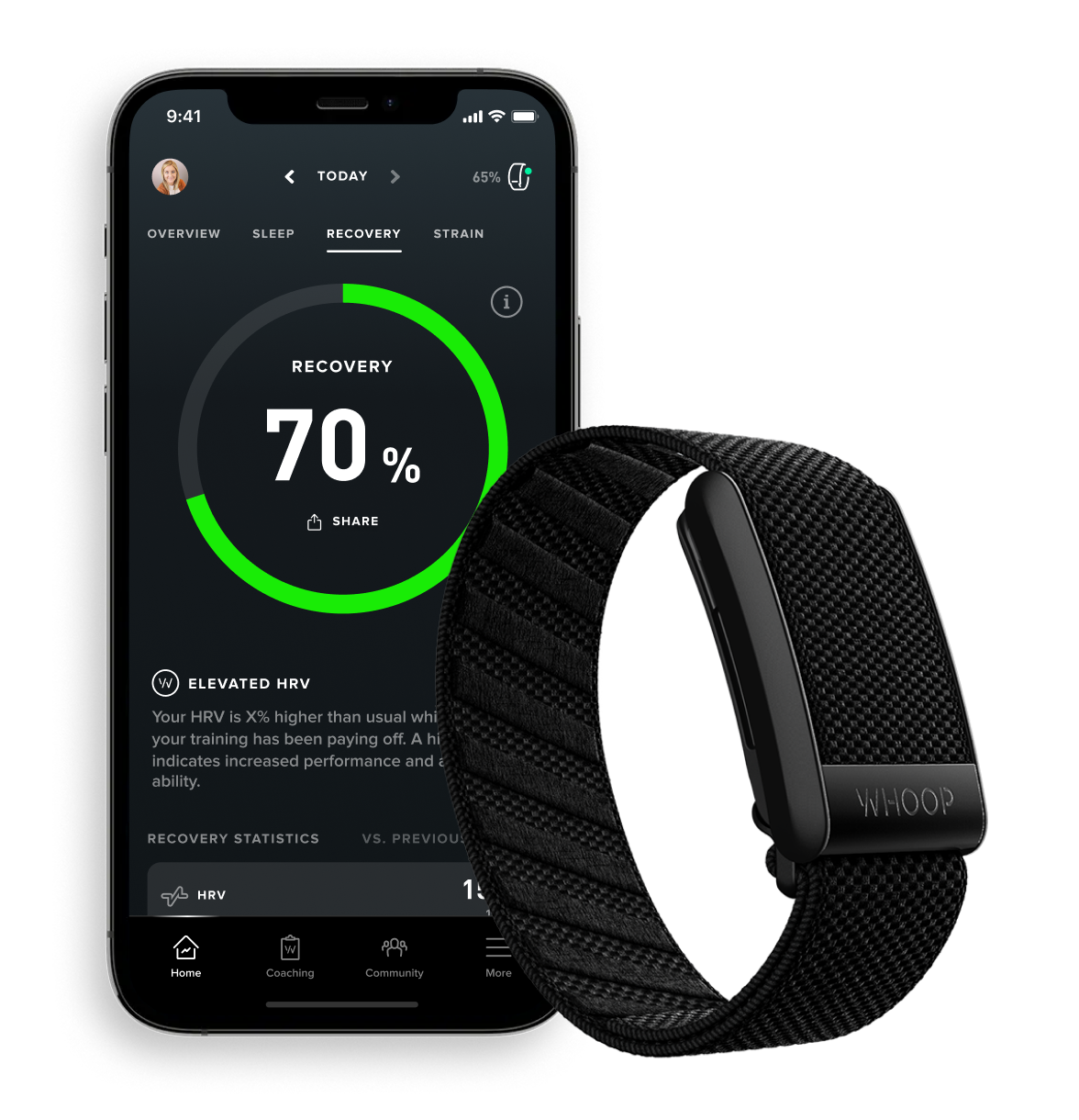 WHOOP 4.0 Wearable Health, Fitness & Activity Tracker Continuous Monitoring,  Performance Optimization, Heart Rate Tracking & Personalized Health  Insights to Improve Sleep, Strain, Recovery, Wellness
