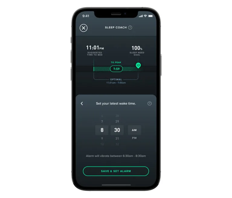 whoop sleep coach latest alarm