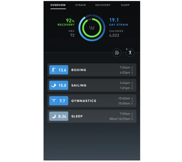 Activity strain in WHOOP app