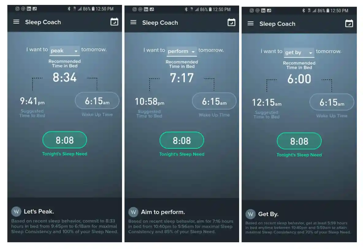 The WHOOP Sleep Coach tells you how much sleep you need to peak, perform, or get by.
