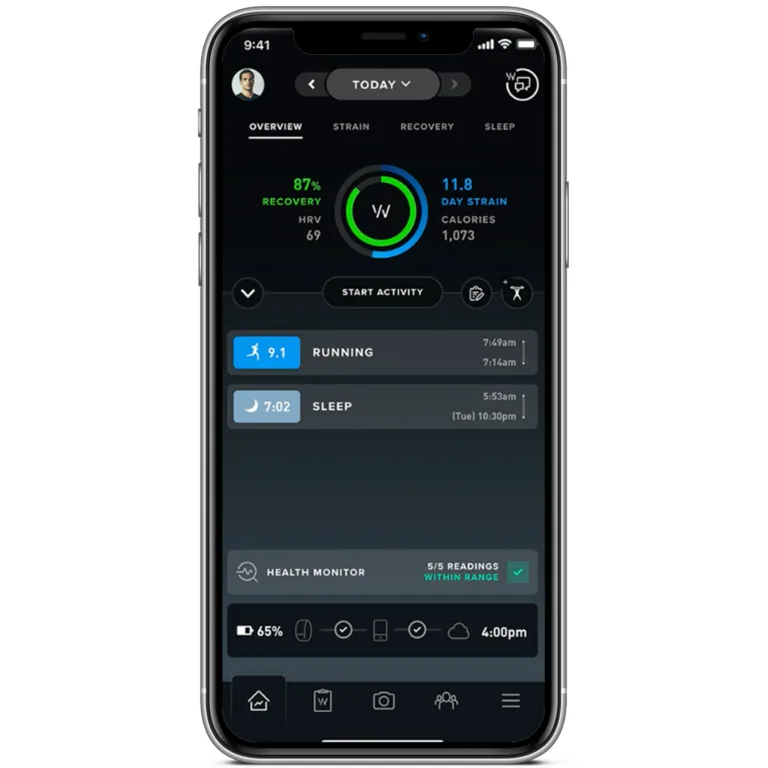 whoop overview with health monitor