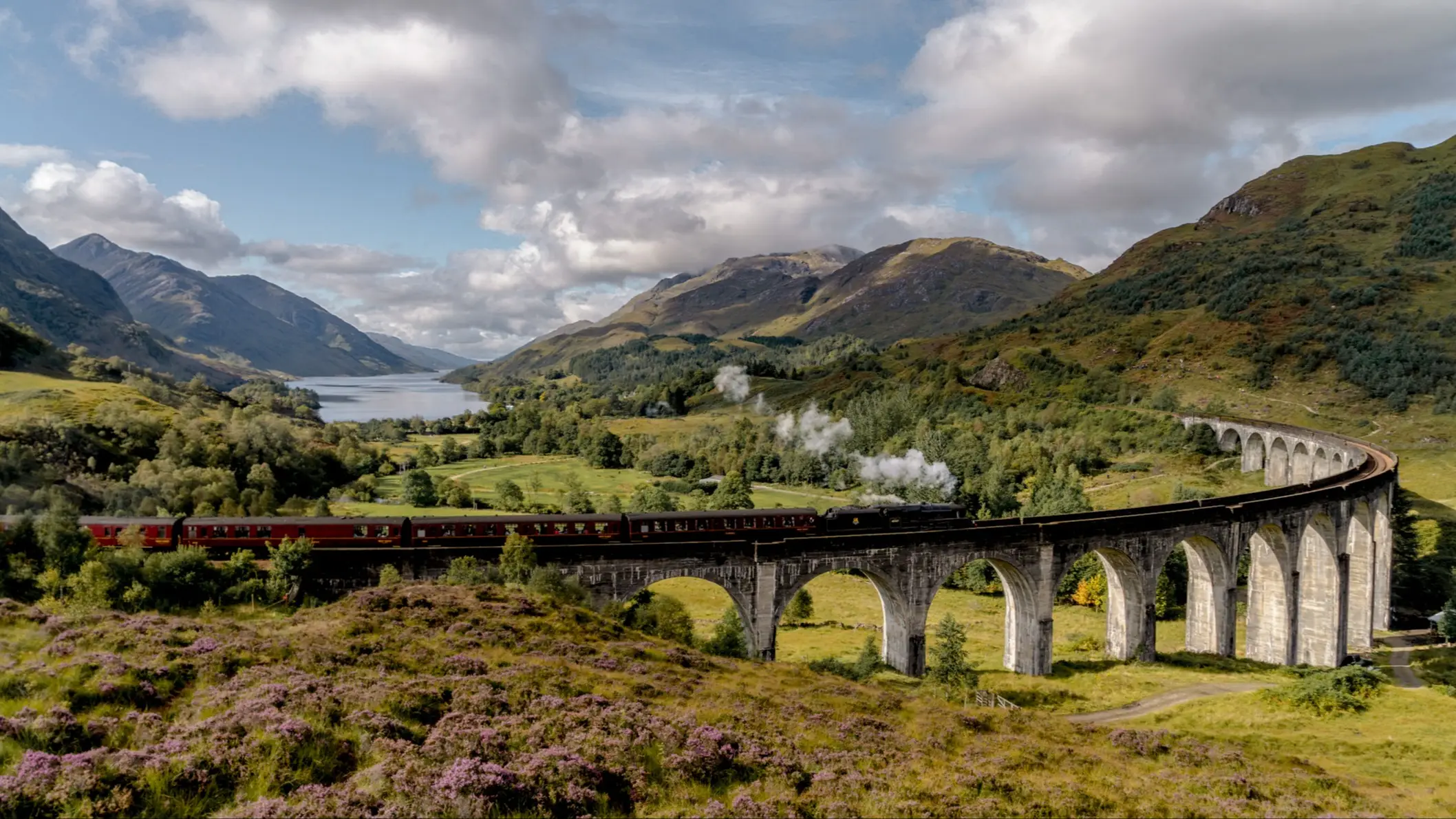 Scotland, Glenfinnan Viaduct A view of the famous Glenfinnan Railway Viaduct in Scotland.