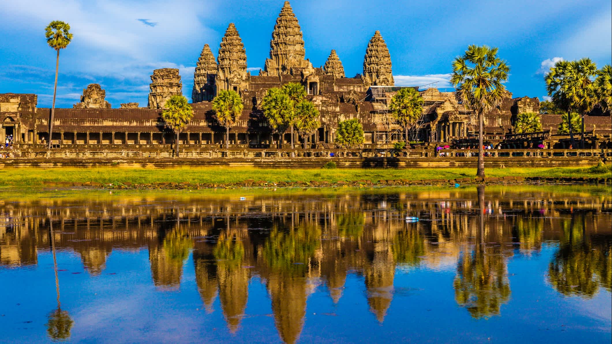 Blick auf das Wasser vor dem Angkor Wat 