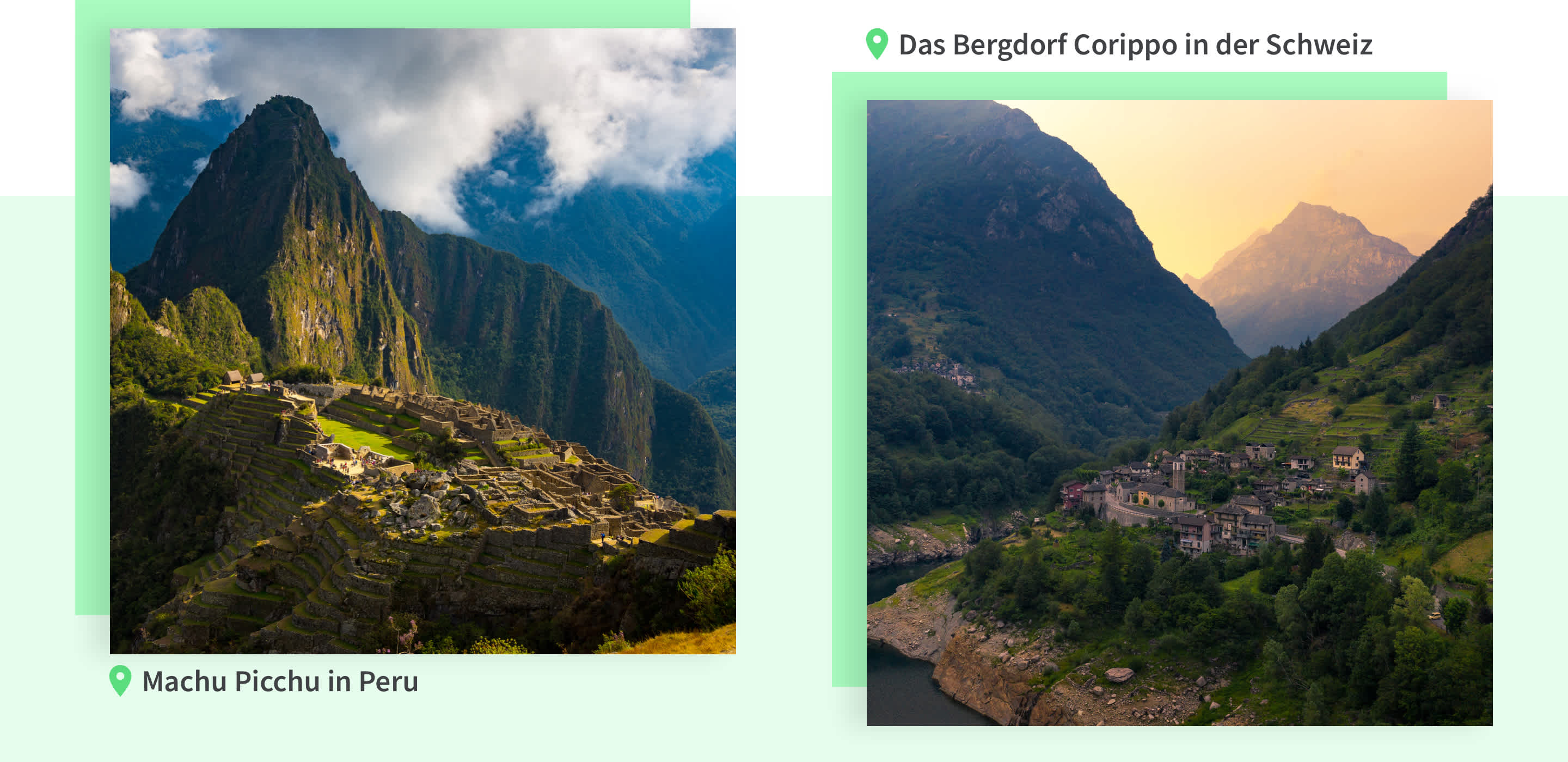 Machu Picchu vs. Bergdorf Corippo in der Schweiz