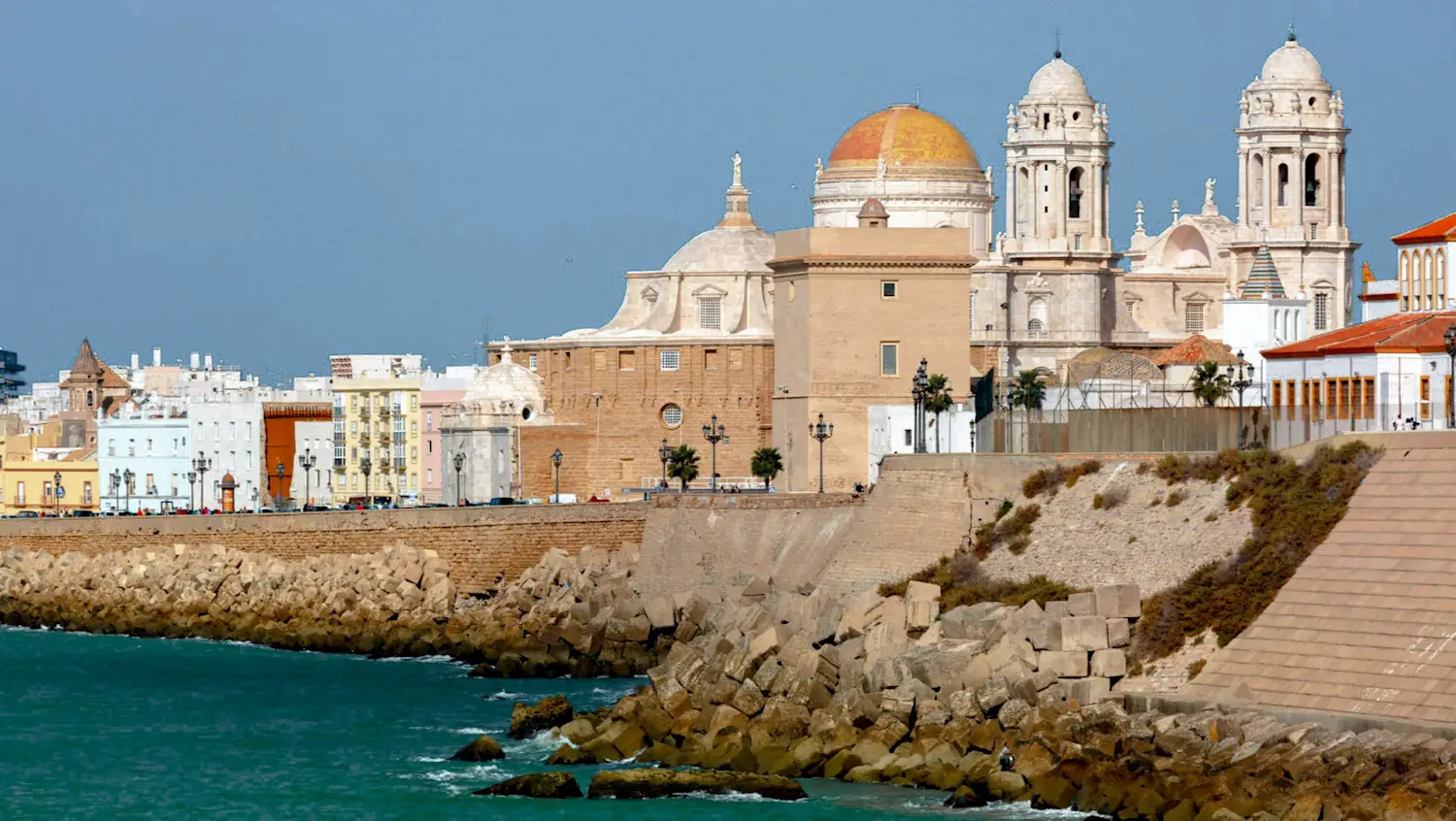 Spanien, Andalusien, Cadiz Panormama Aufnahme der Stadt von Cadiz, Andalusien, Spanien