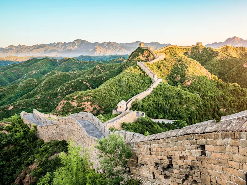 Chinesische Mauer, Sonnenuntergang.