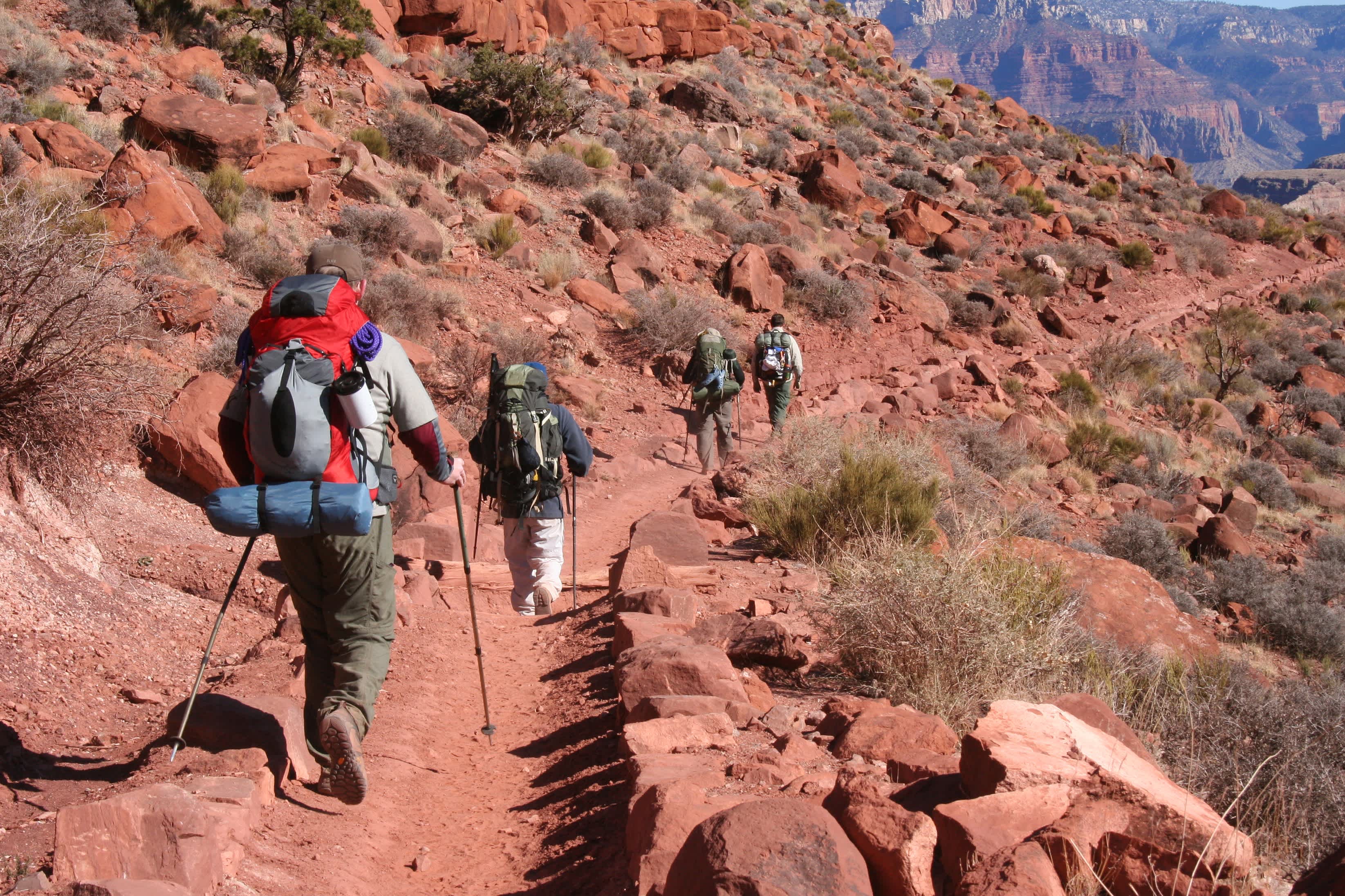 Wanderer auf einem Trail im Grand Canyon