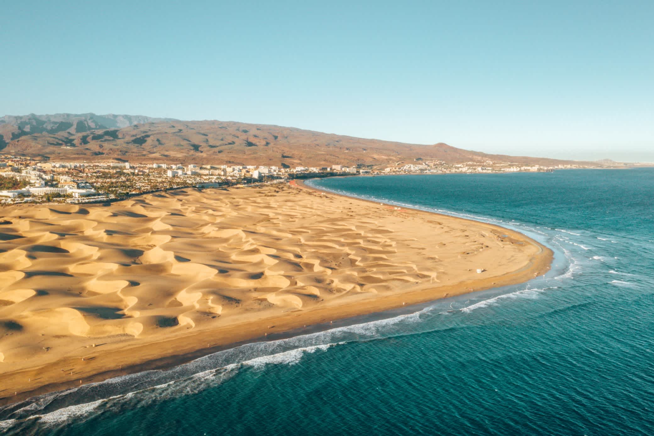 Luftaufnahme der Sanddünen von Maspalomas 