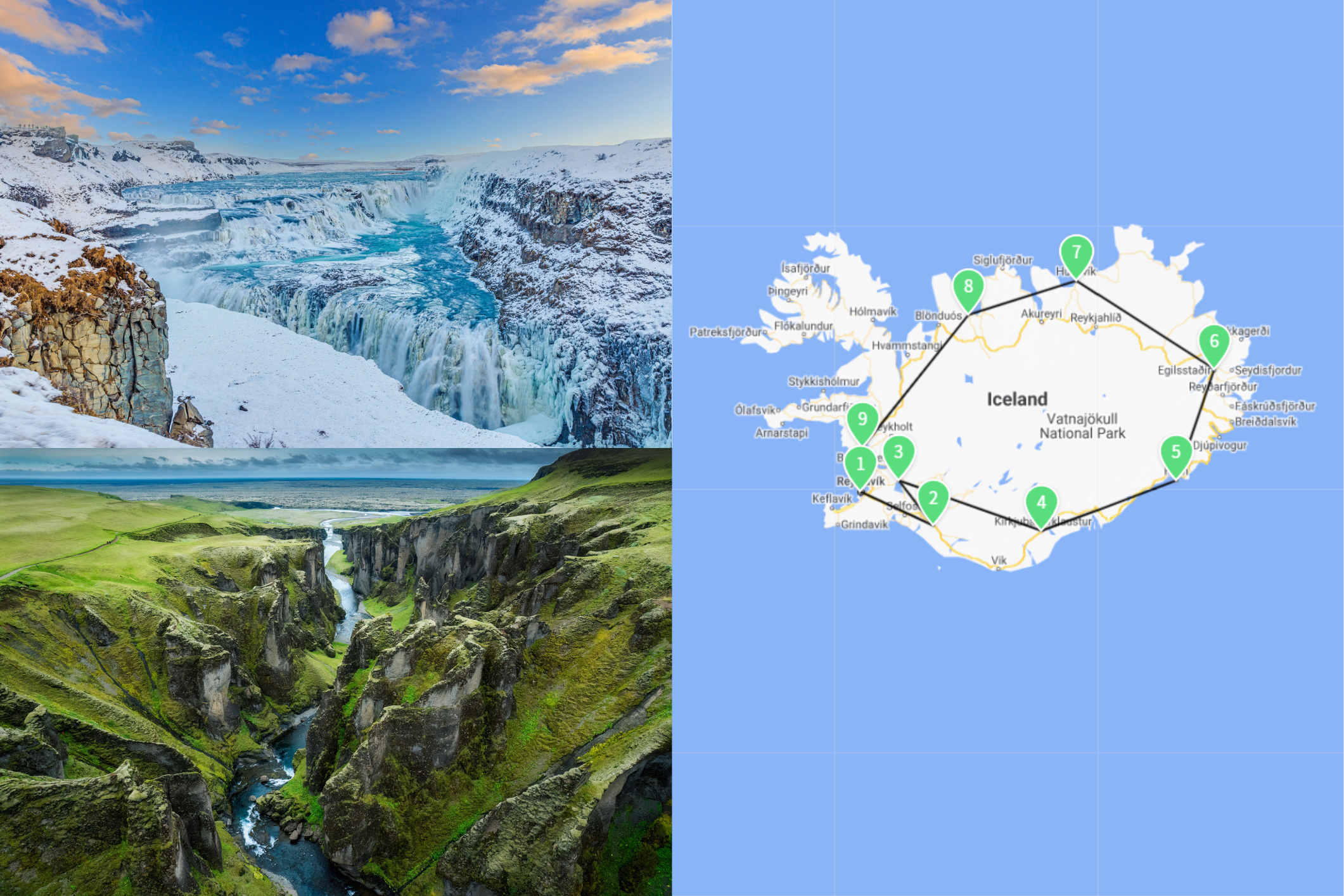 Rundreise Iceland - Map & Foto