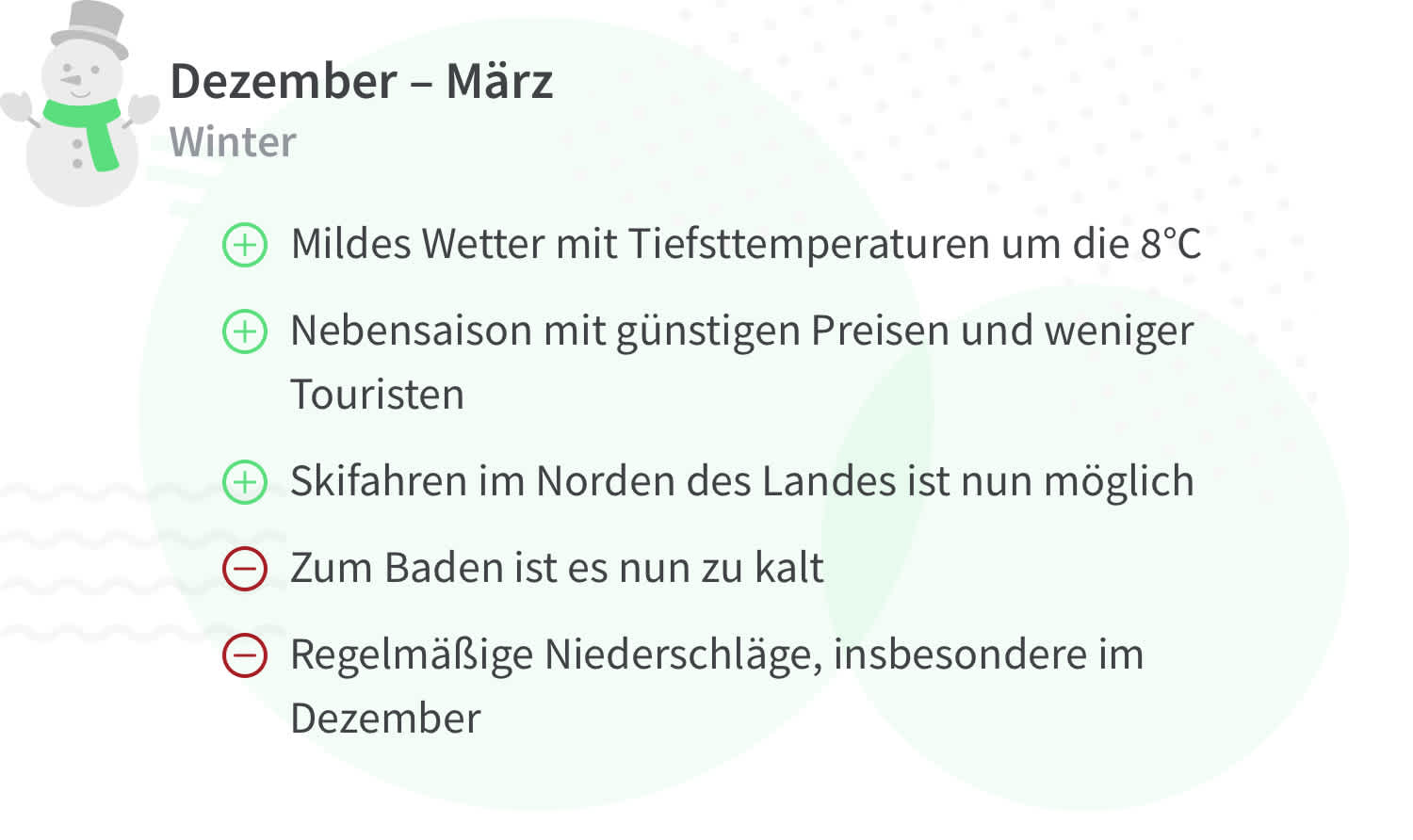 Vor- und Nachteile einer Reise nach Griechenland im Winter (Dezember - März).