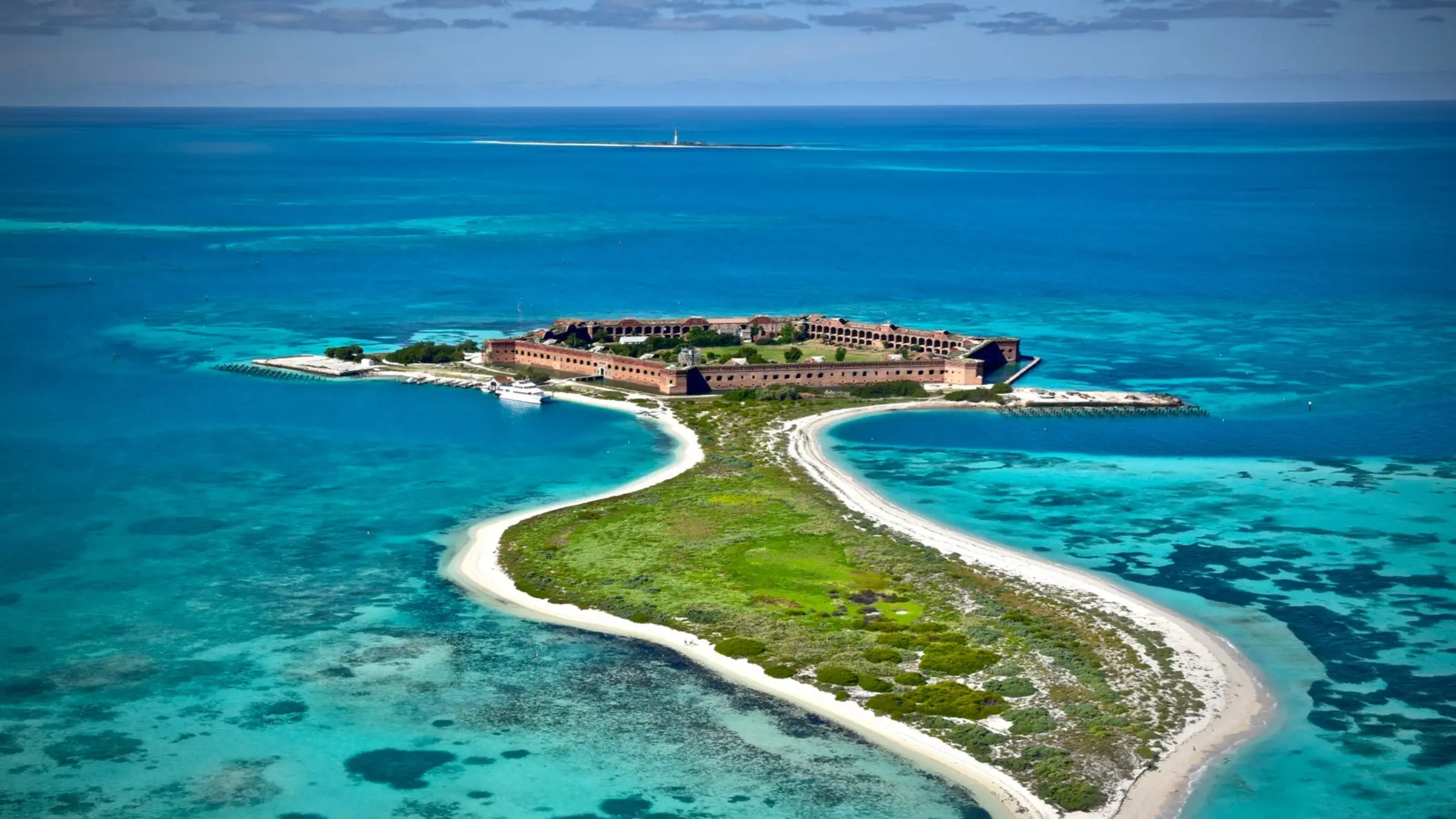 USA Floride, Dry Tortugas National Park Vue aérienne de Fort Jefferson dans le parc national de Dry Tortugas, Floride, USA