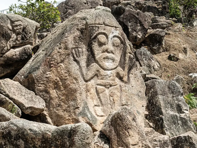 Kolumbien, San Agustin Alte, geheimnisvolle Petroglyphen in San Agustin, Kolumbien.