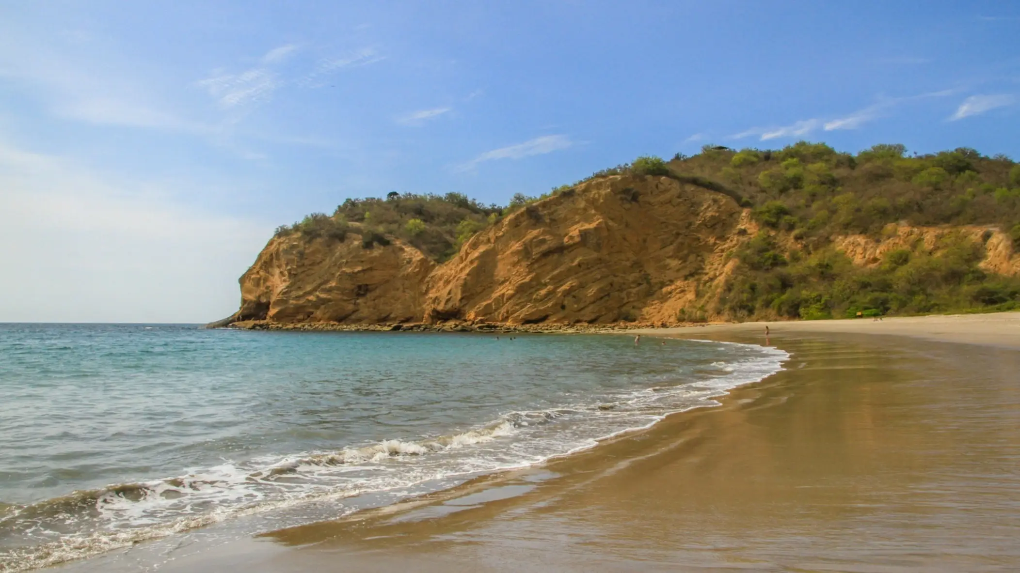 Équateur, Puerto Lopez, Strand Los Frailes Plage de Los Frailes avec vagues peu profondes près de Canoa, Puerto Lopez, Équateur