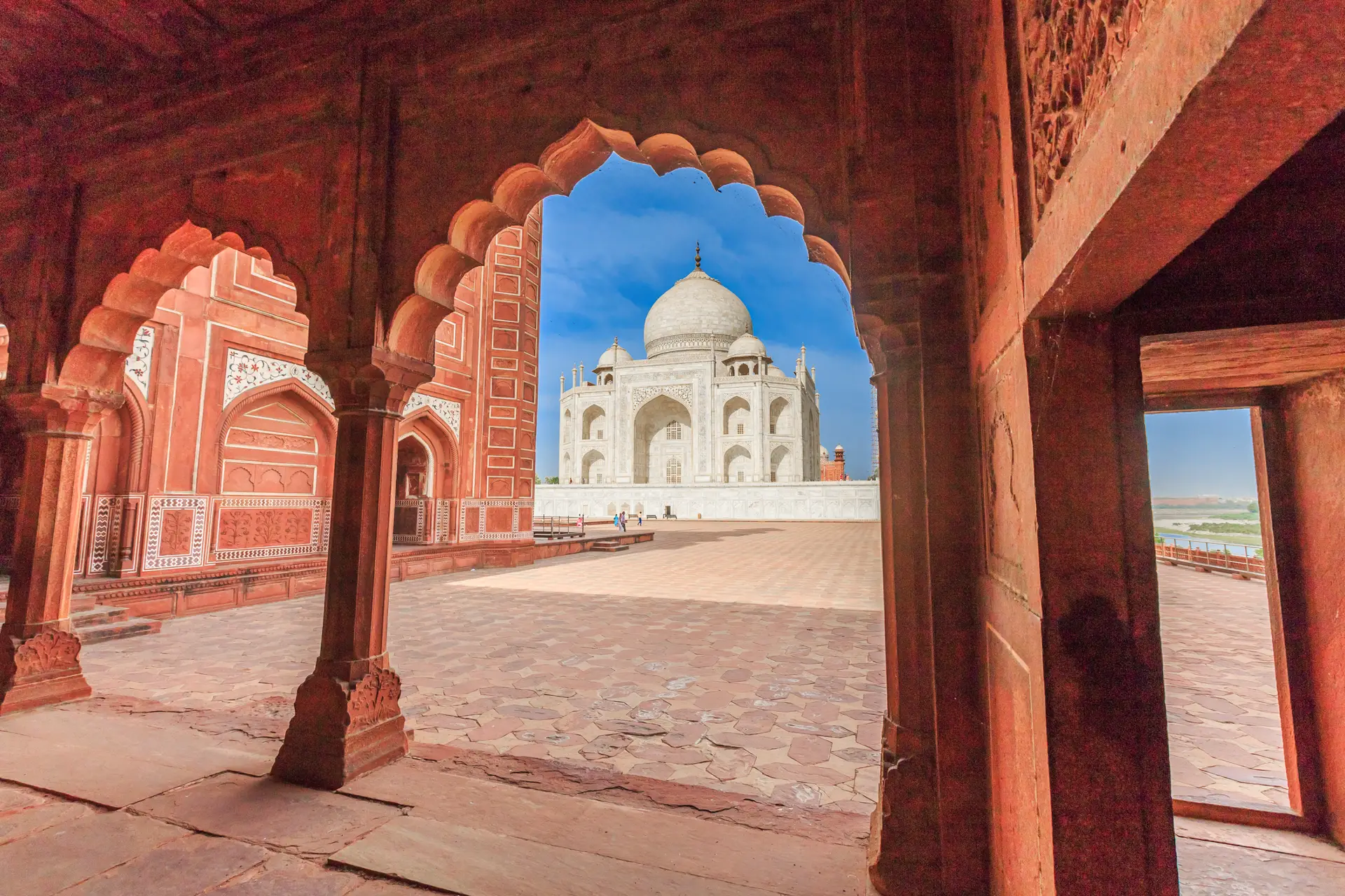 Taj Mahal als Nahaufnahme in Indien.