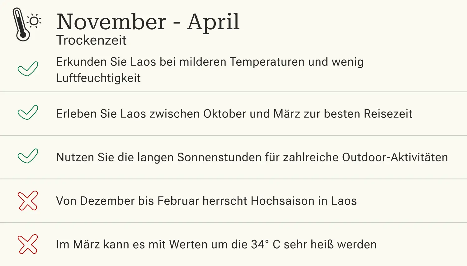 Laos in der Trockenzeit Vor- und Nachteile einer Reise nach Laos in der Trockenzeit.