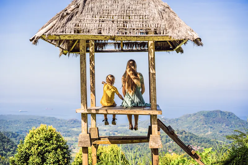 Bali, famille, Indonésie Une famille à Bali.