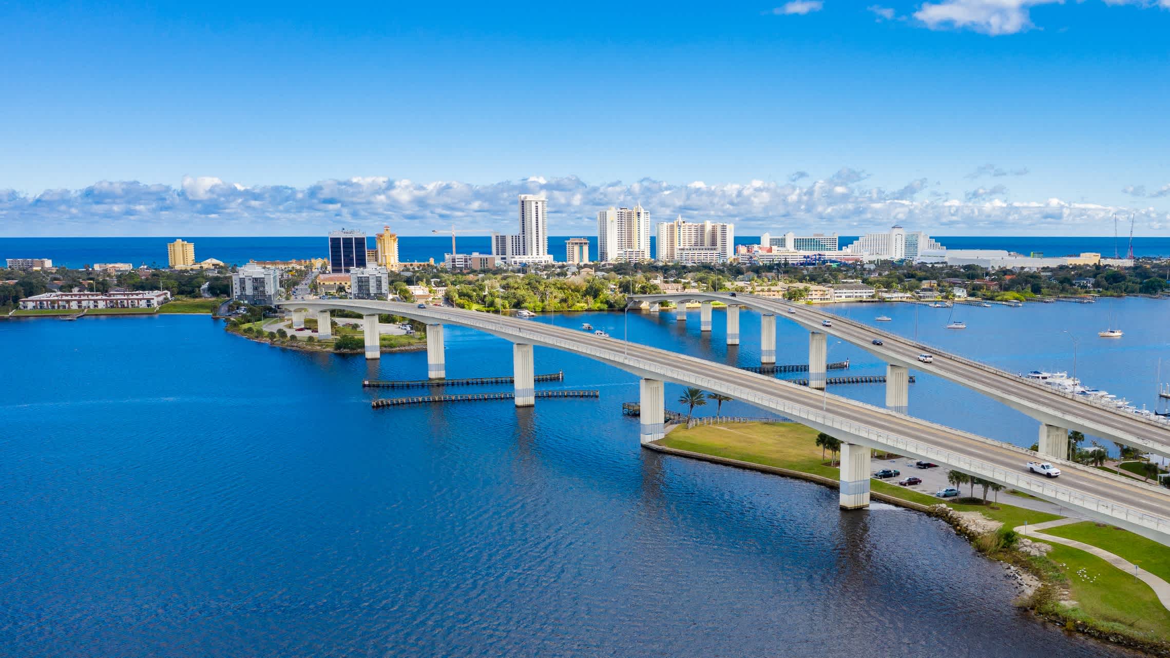  Luftbild von Daytona Beach Florida Skyline, USA.