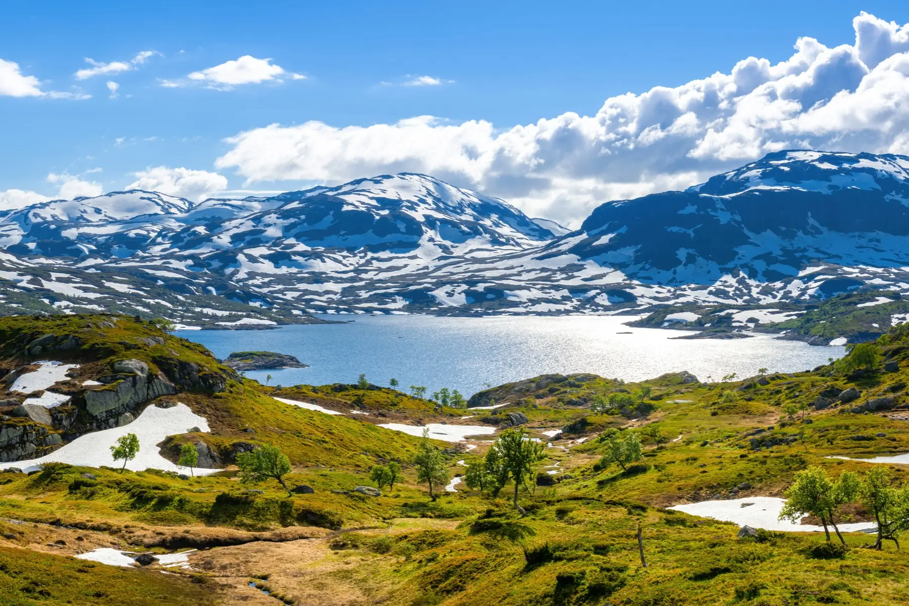 Panorama dans le parc national Hardangervidda, en Norvège.