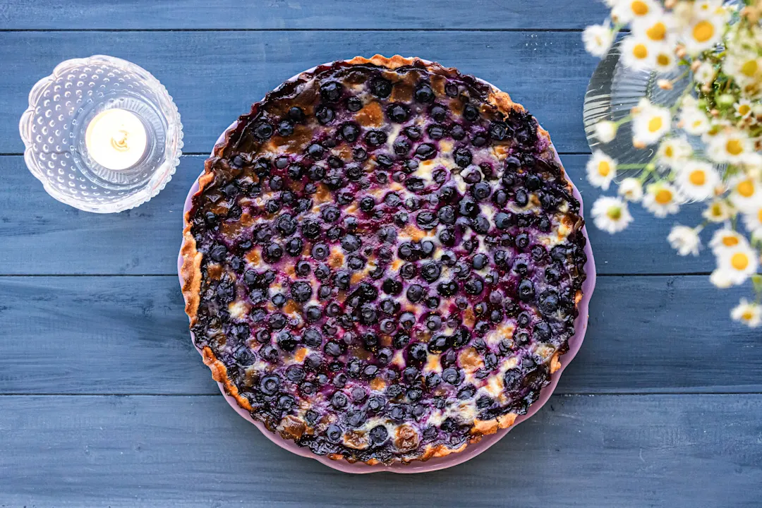 Blaubeerkuchen, Amerikanische Heidelbeere, Kochrezept, Selbstgemacht, Backen

