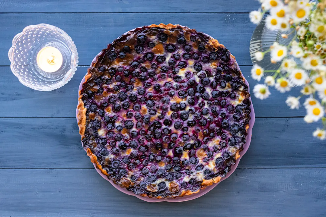 Blaubeerkuchen, Amerikanische Heidelbeere, Kochrezept, Selbstgemacht, Backen

