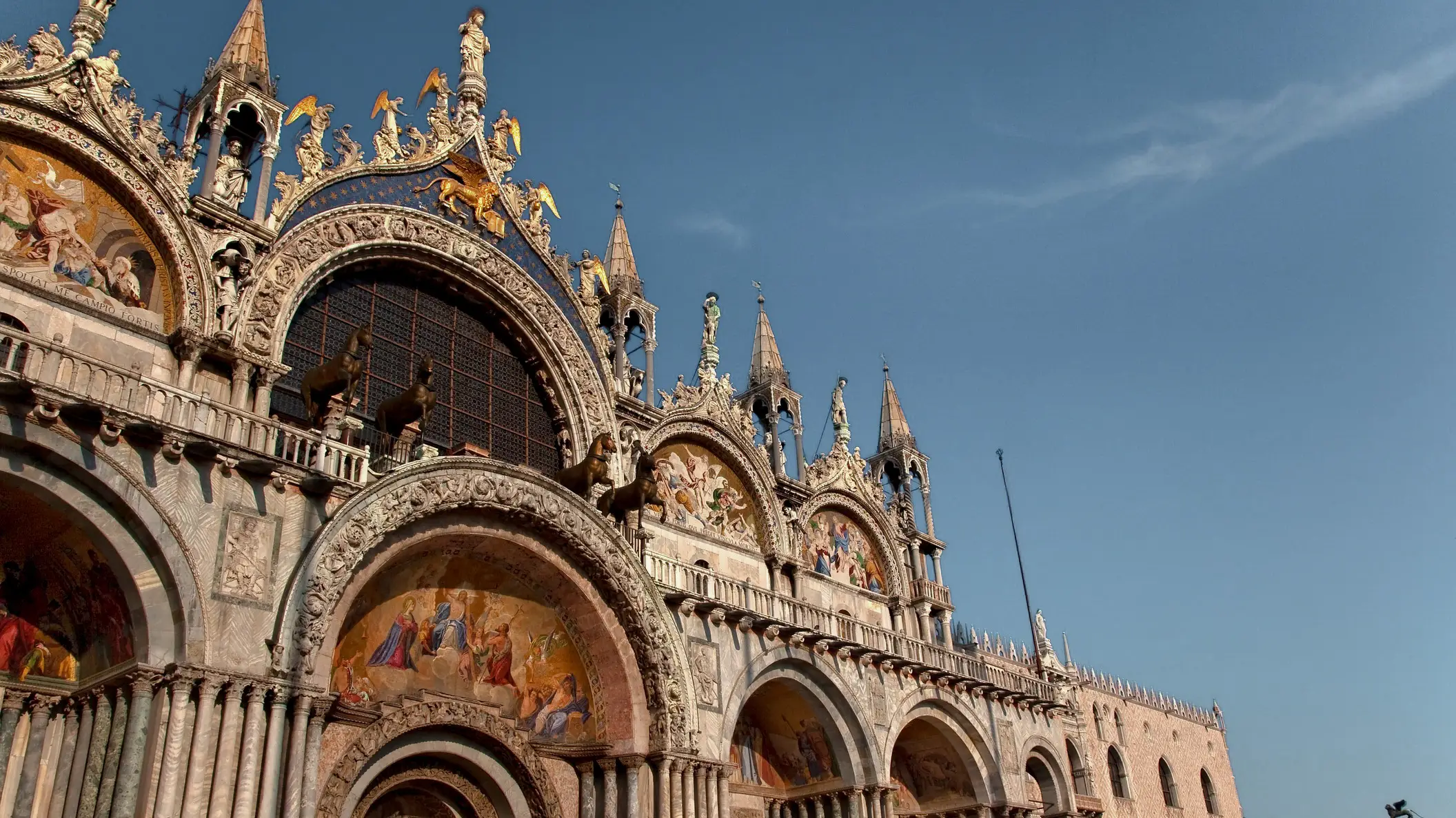 St. Mark's Basilica, Cathedral, Church Statues Mosaics Details Doge's Palace Venice Italy