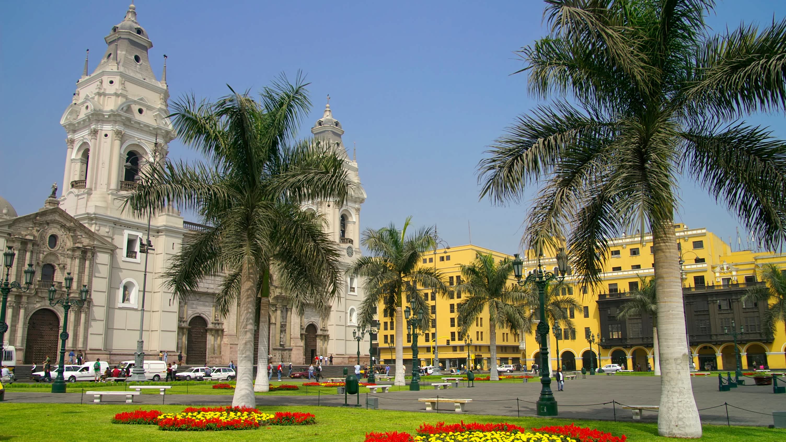 Ein Blick auf den Platz in Lima, Peru.