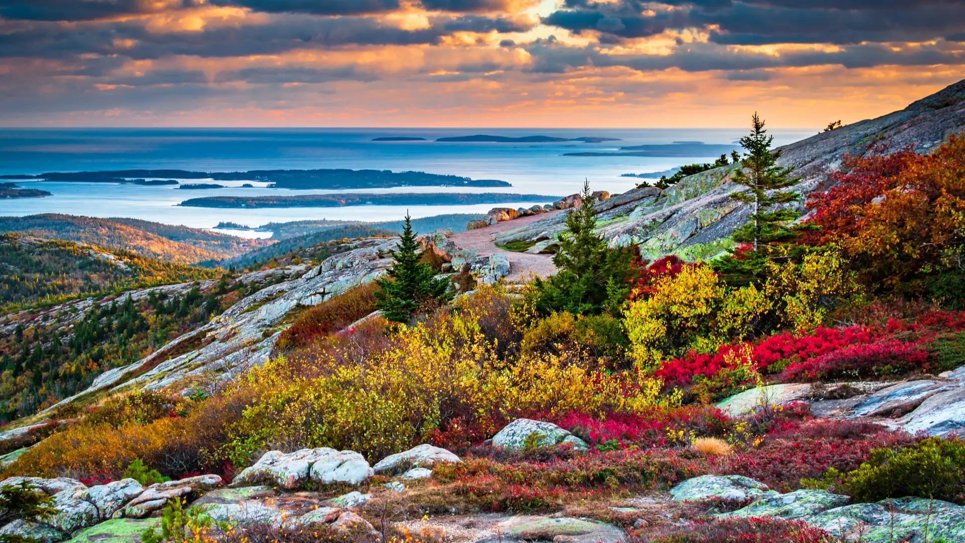 États-Unis, Maine, Parc national d'Acadia Paysage automnale dans le parc national d'Acadia, Maine, États-Unis