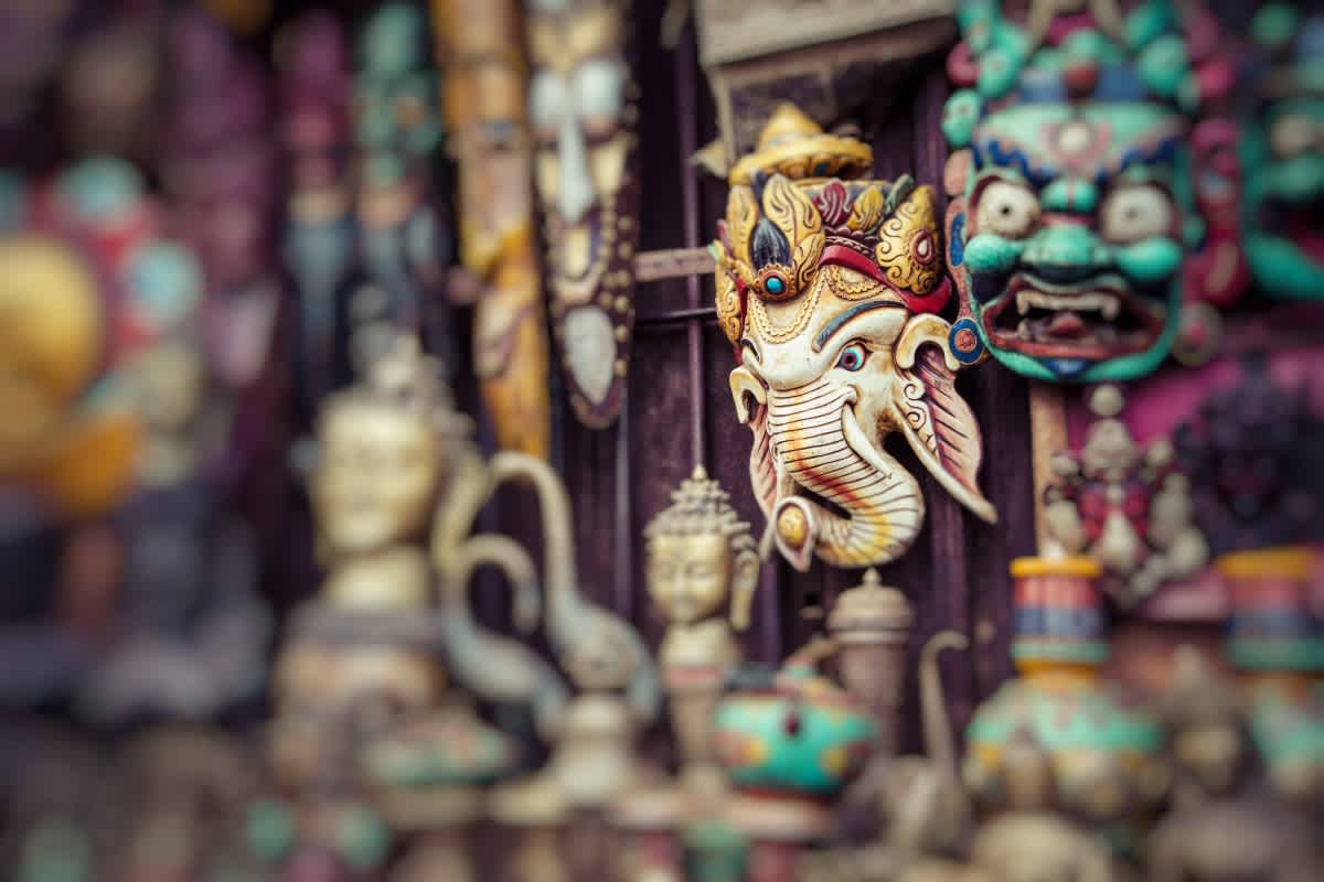 Souvenirs van uw Azië reis zijn te vinden op het Durbar plein in Kathmandu, Nepal.