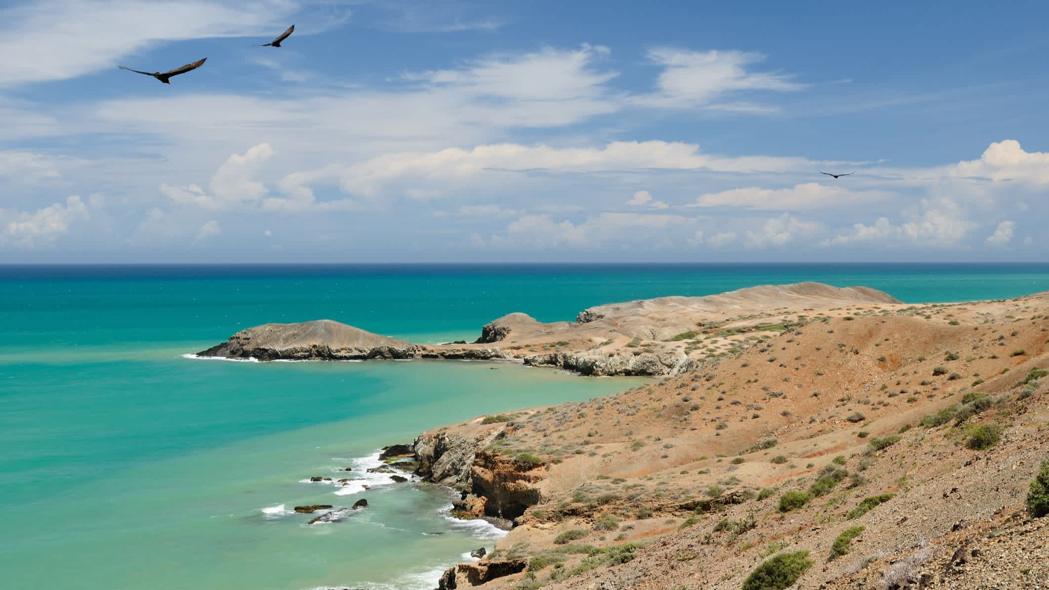 Kolumbien, wilde Küstenwüste der Halbinsel la Guajira in der Nähe des Ferienorts Cabo de la Vela.