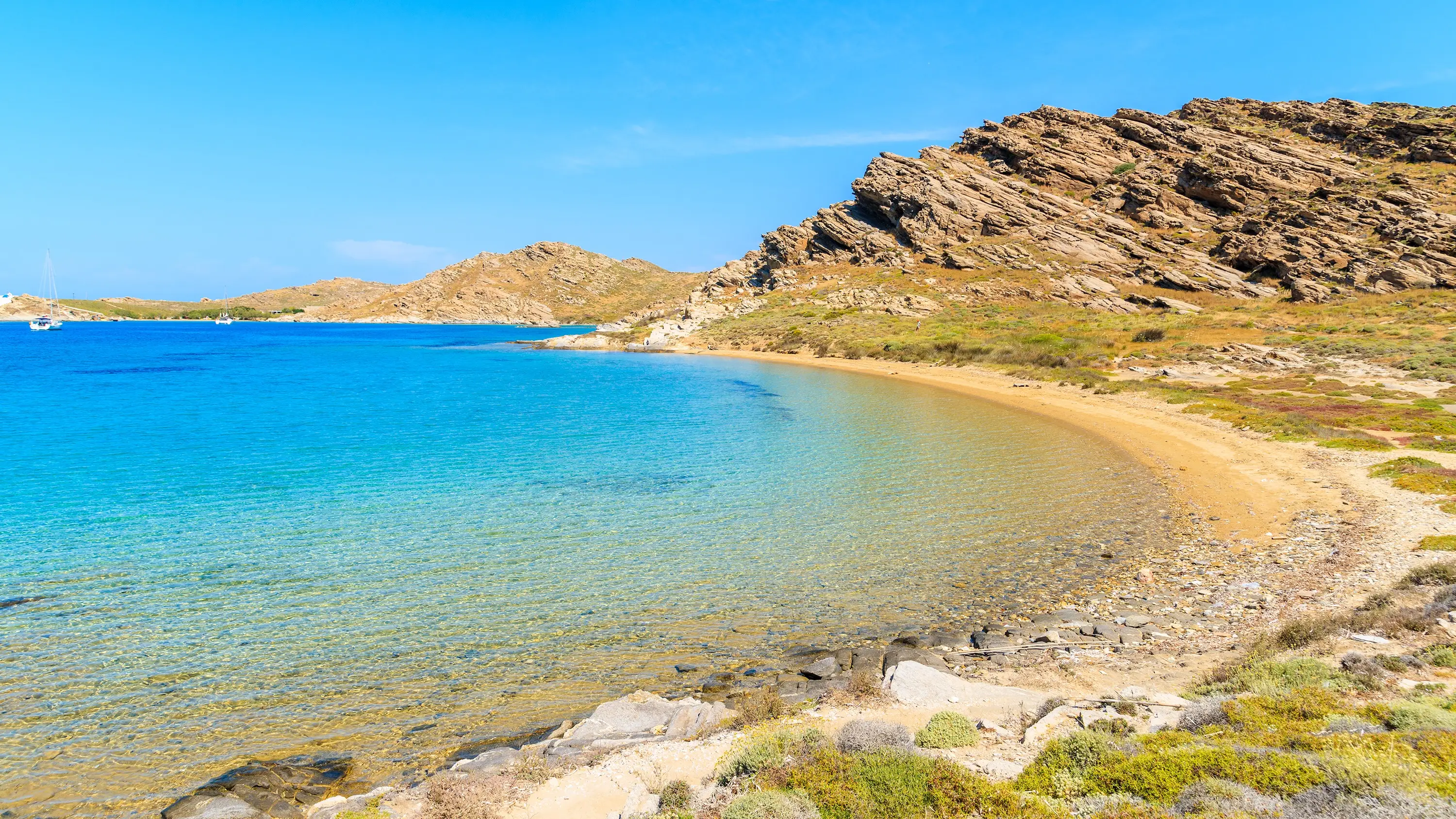 Monastiri beach, Paros, Griechenland Aufnahme des Monastiri beach in Paros, Griechenland