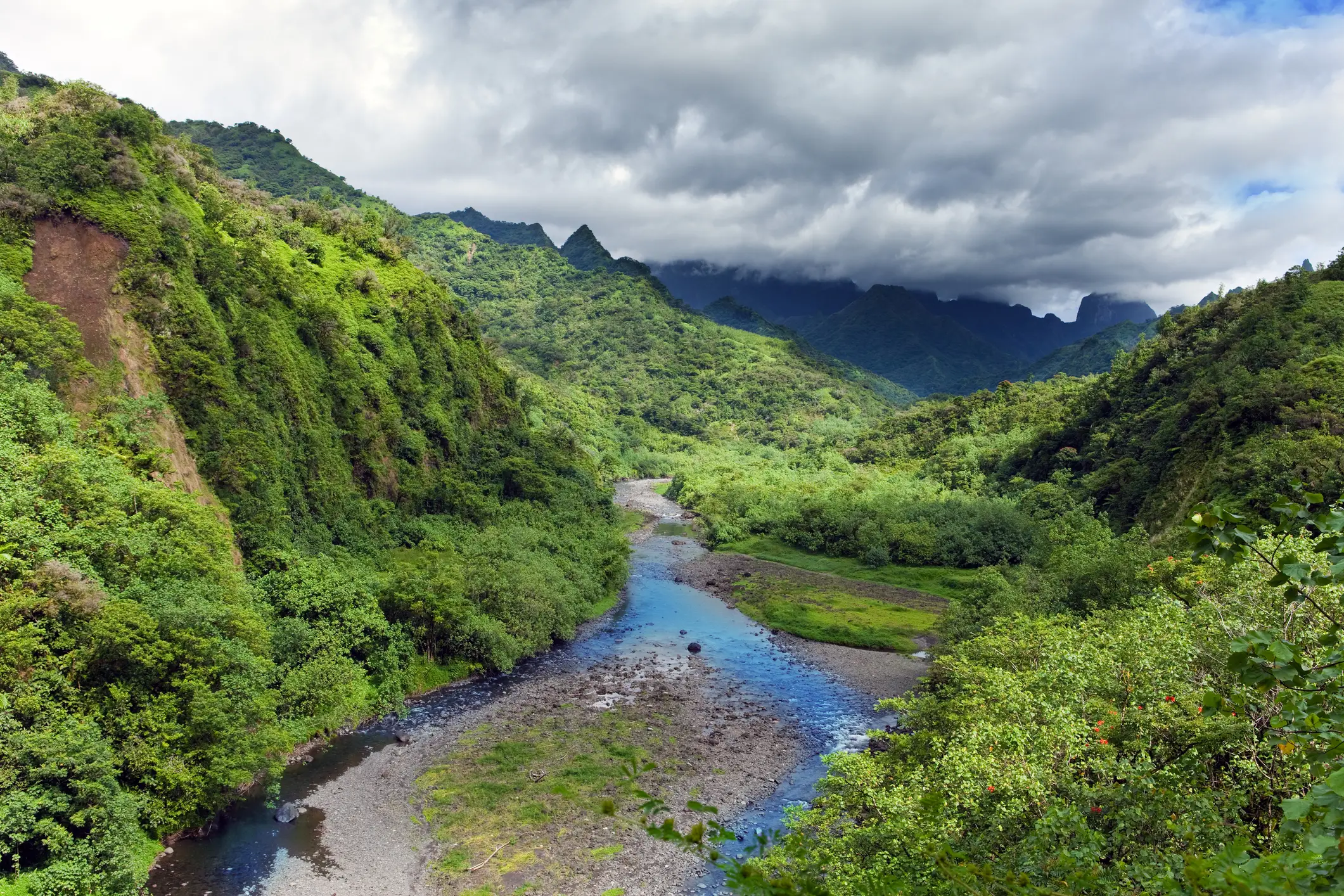 Tahiti, les montagnes, sa nature tropicale